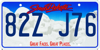 SD license plate 82ZJ76