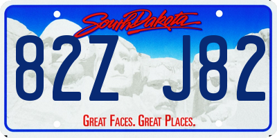 SD license plate 82ZJ82