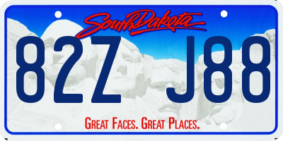 SD license plate 82ZJ88