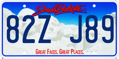 SD license plate 82ZJ89