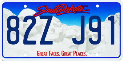 SD license plate 82ZJ91