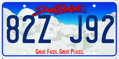 SD license plate 82ZJ92