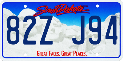 SD license plate 82ZJ94