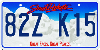 SD license plate 82ZK15