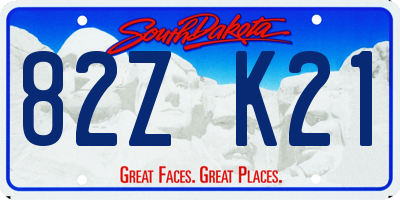 SD license plate 82ZK21