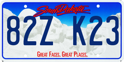 SD license plate 82ZK23