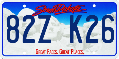 SD license plate 82ZK26
