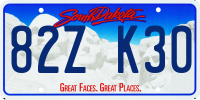 SD license plate 82ZK30