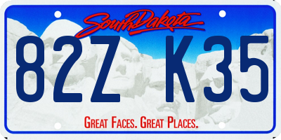 SD license plate 82ZK35