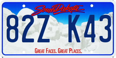 SD license plate 82ZK43