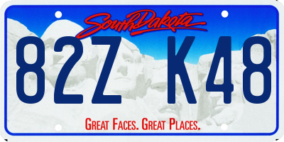 SD license plate 82ZK48