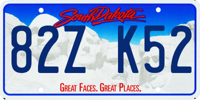 SD license plate 82ZK52
