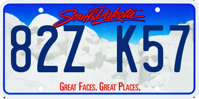 SD license plate 82ZK57