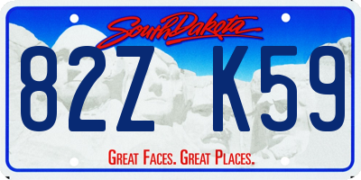 SD license plate 82ZK59