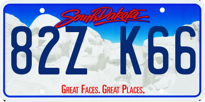 SD license plate 82ZK66