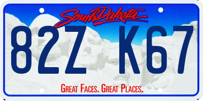 SD license plate 82ZK67