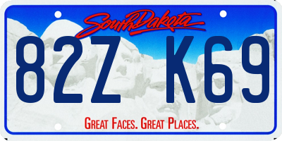 SD license plate 82ZK69