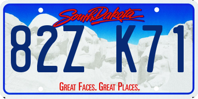SD license plate 82ZK71