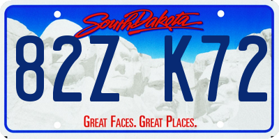 SD license plate 82ZK72