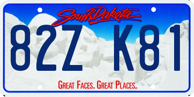 SD license plate 82ZK81
