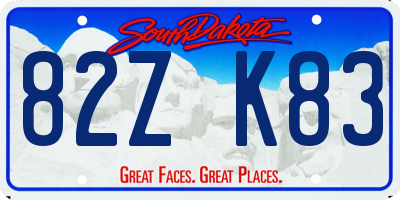 SD license plate 82ZK83