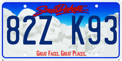 SD license plate 82ZK93