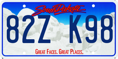 SD license plate 82ZK98