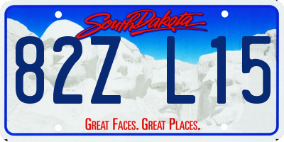 SD license plate 82ZL15