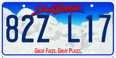 SD license plate 82ZL17