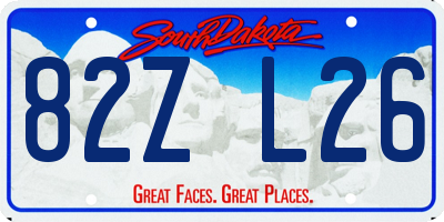 SD license plate 82ZL26