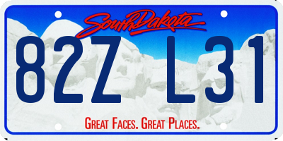 SD license plate 82ZL31