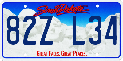 SD license plate 82ZL34