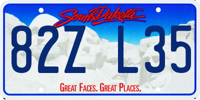 SD license plate 82ZL35