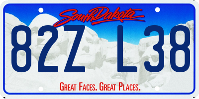 SD license plate 82ZL38