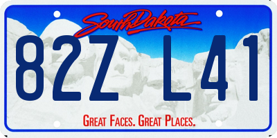 SD license plate 82ZL41
