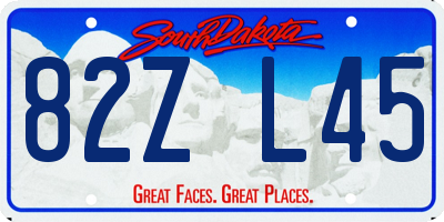 SD license plate 82ZL45