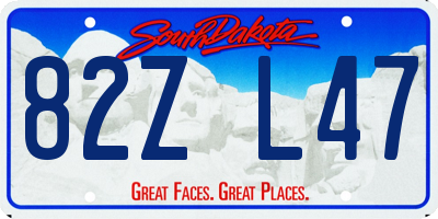 SD license plate 82ZL47