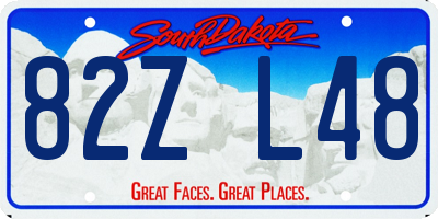 SD license plate 82ZL48
