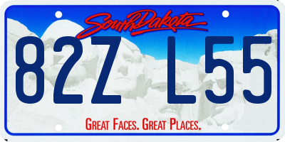 SD license plate 82ZL55