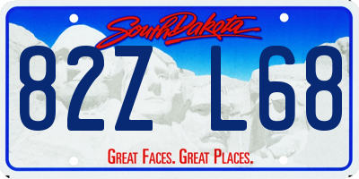 SD license plate 82ZL68