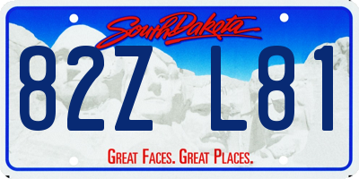 SD license plate 82ZL81