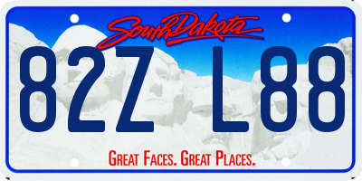 SD license plate 82ZL88