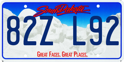 SD license plate 82ZL92