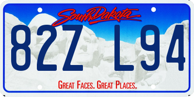 SD license plate 82ZL94