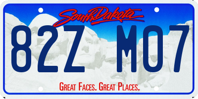 SD license plate 82ZM07