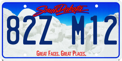 SD license plate 82ZM12