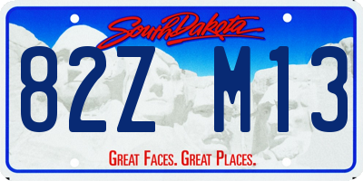 SD license plate 82ZM13