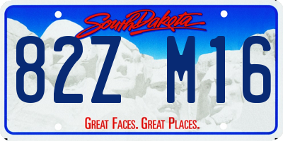 SD license plate 82ZM16