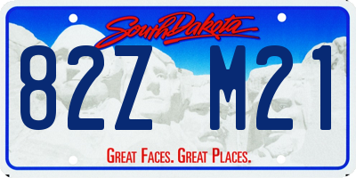 SD license plate 82ZM21