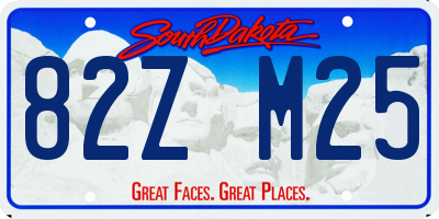 SD license plate 82ZM25